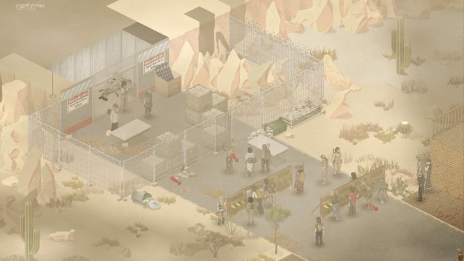 Meeting outside bunker.